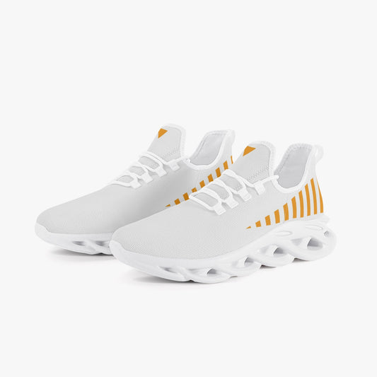 Vluxe Bounce Mesh Knit Sneakers - White/Orange