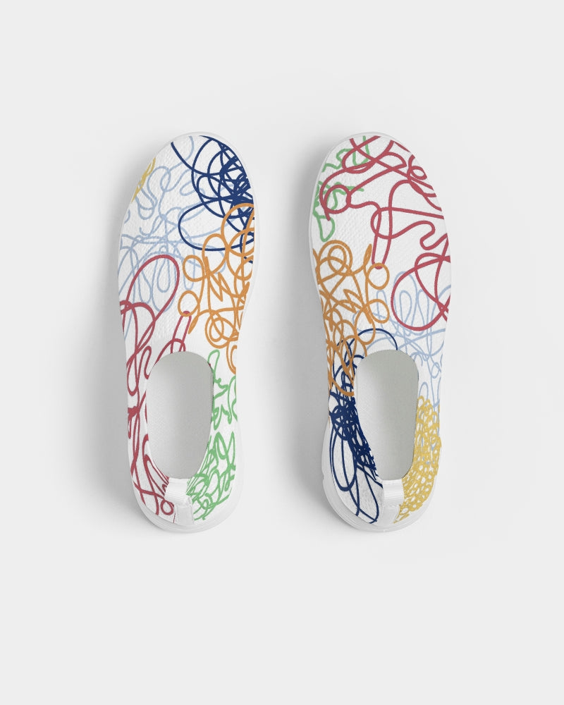Lucky Scribble White Men's Slip-On Flyknit Shoe