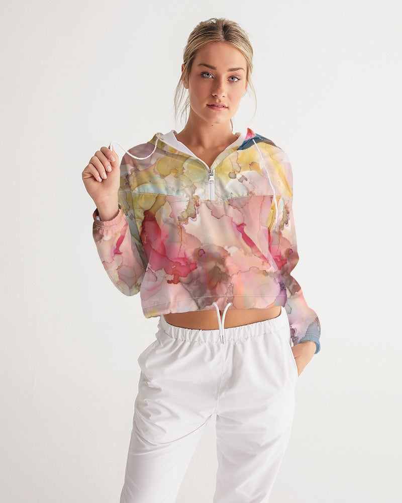 Smoke Gets in Your Eyes Women's Cropped Windbreaker | Always Get Lucky