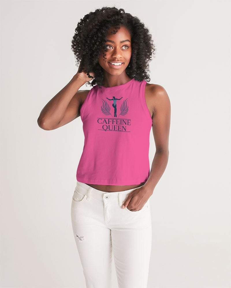 Caffeine Queen Hot Pink Women's Cropped Tank