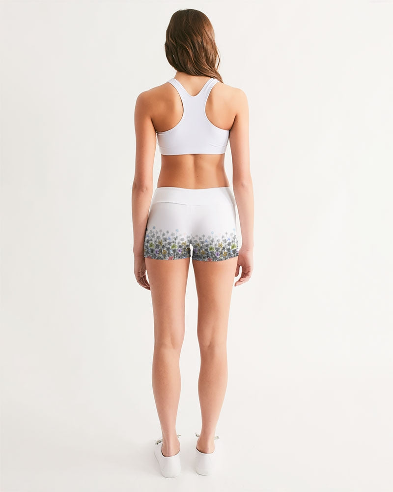 Tropical Winds Women's Mid-Rise Yoga Shorts | Always Get Lucky