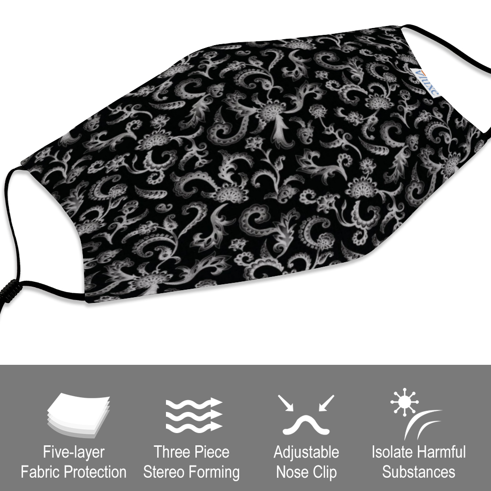 Tapestry Black Face Cover with Filter Element for Adults from Vluxe by Lucky Nahum