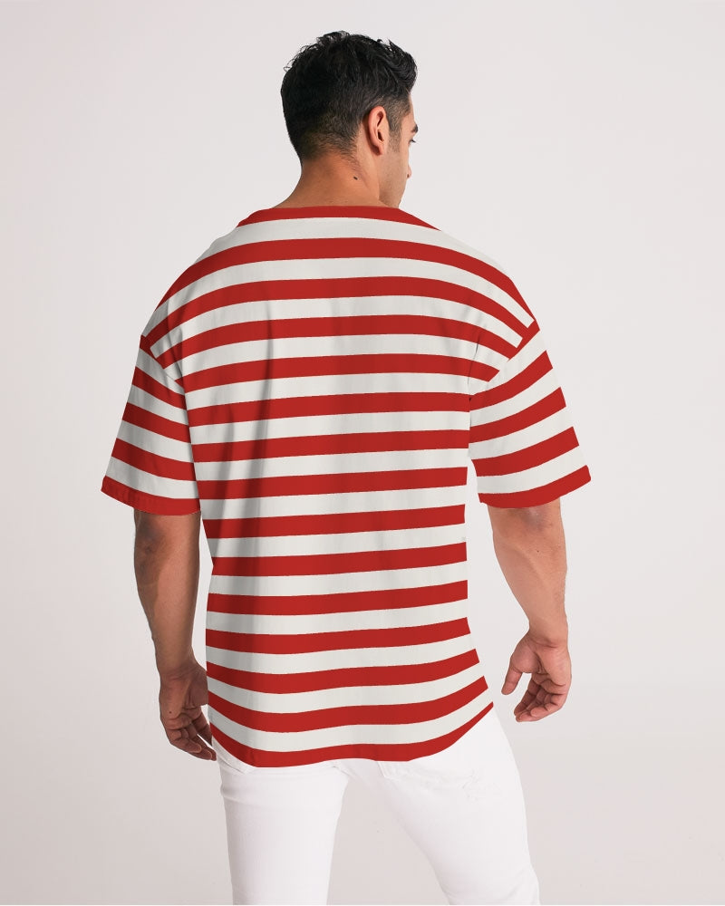 Classic Vluxe Red Stripe Men's Premium Heavyweight Tee