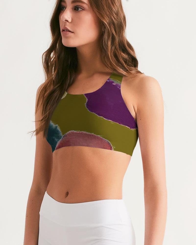 Splash Olive Women's Seamless Sports Bra | Always Get Lucky
