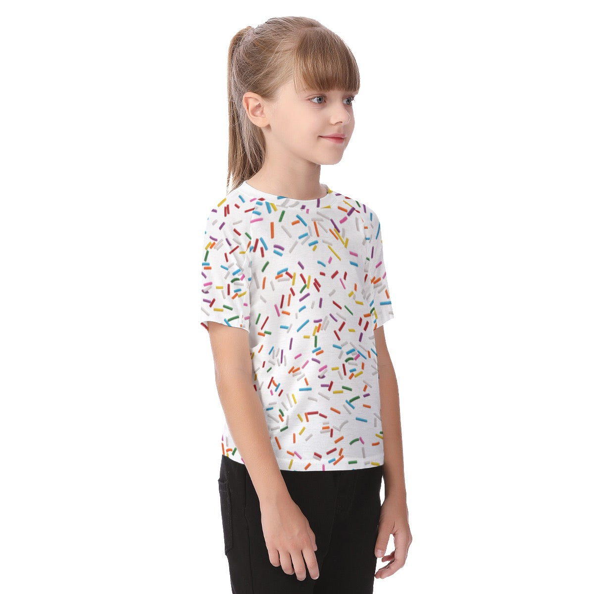 Sprinkles White All-Over Print Kid's Raglan Sleeve T-shirt