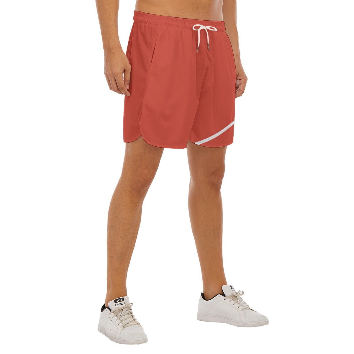 Palestra Red Men's Side Split Sport Shorts