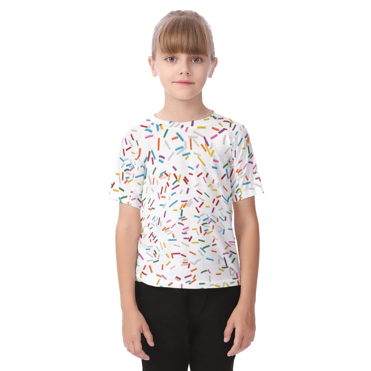 Sprinkles White All-Over Print Kid's Raglan Sleeve T-shirt