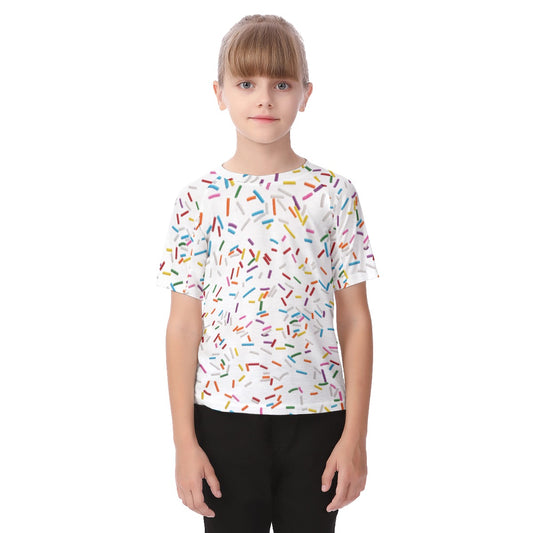 Sprinkles White All-Over Print Kid's Raglan Sleeve T-shirt