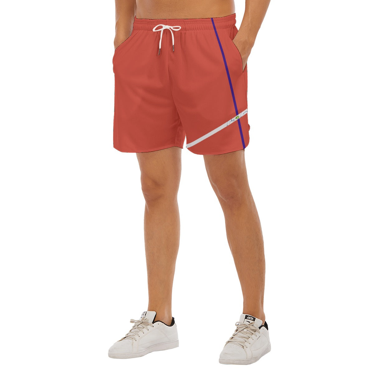 Palestra Red Men's Side Split Sport Shorts
