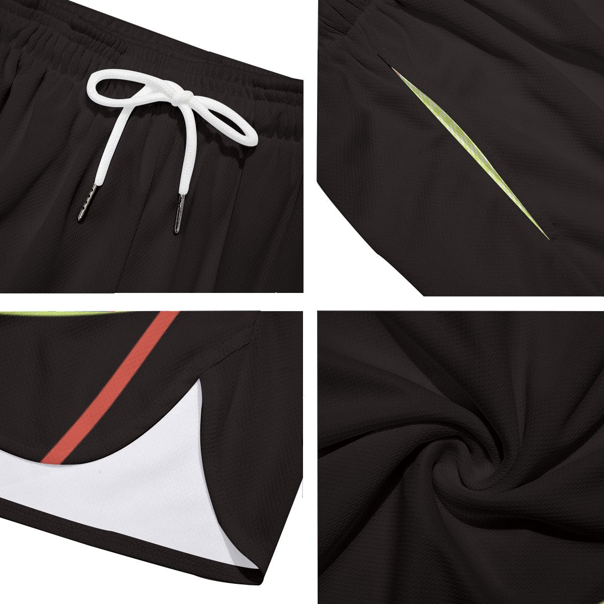 Palestra Black Men's Side Split Sport Shorts