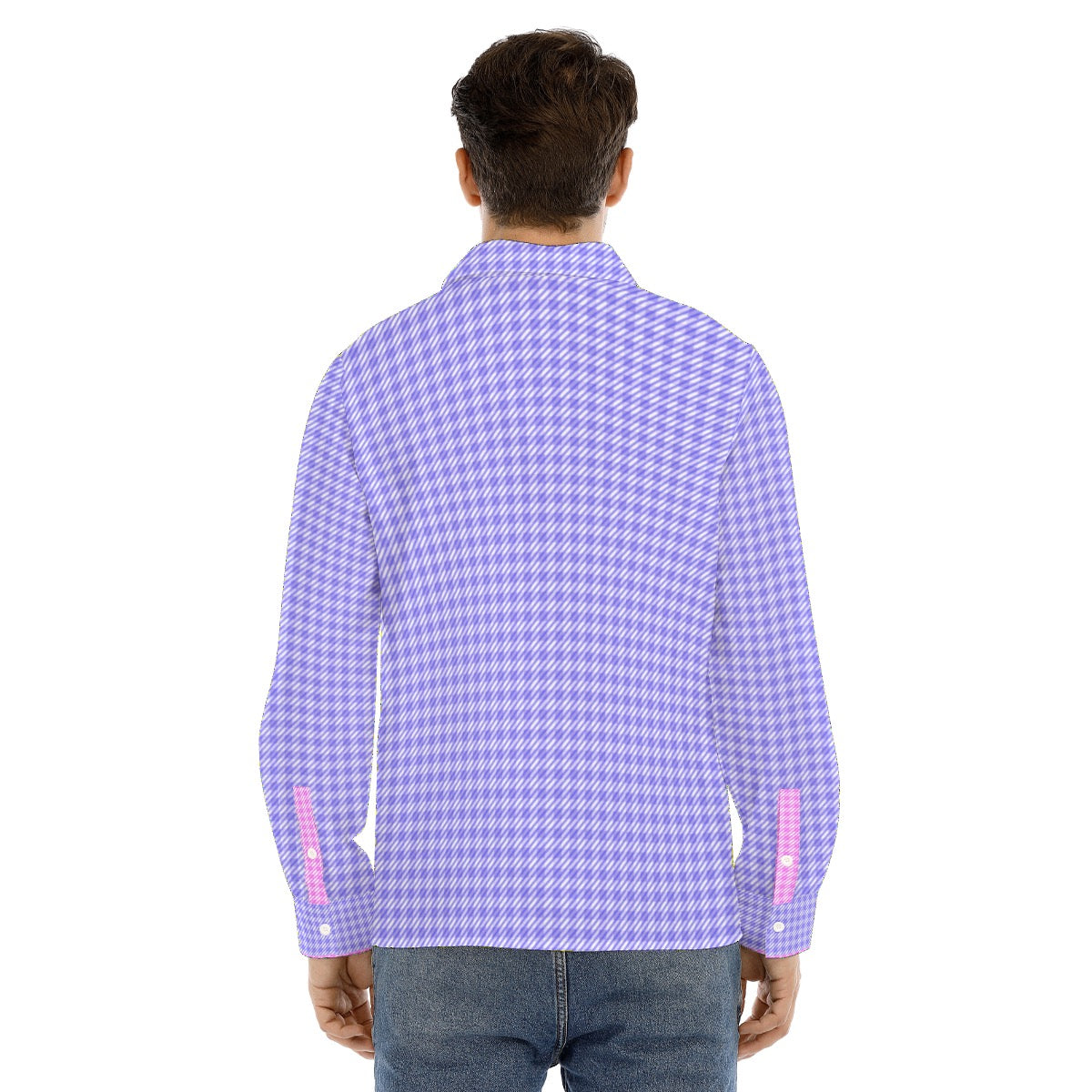 Purple Printed Twill Checkmate Men's Buttonup Shirt