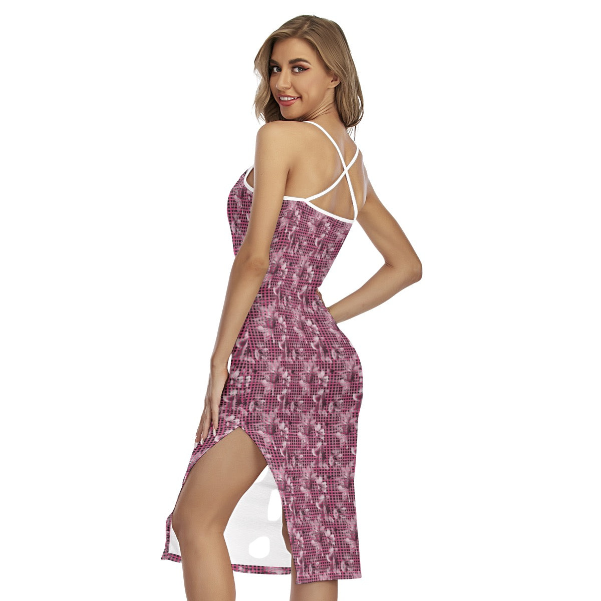 Parma Floral Women's Back Cross Cami Dress