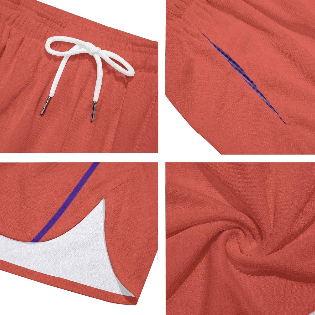 Palestra Red Men's Side Split Sport Shorts