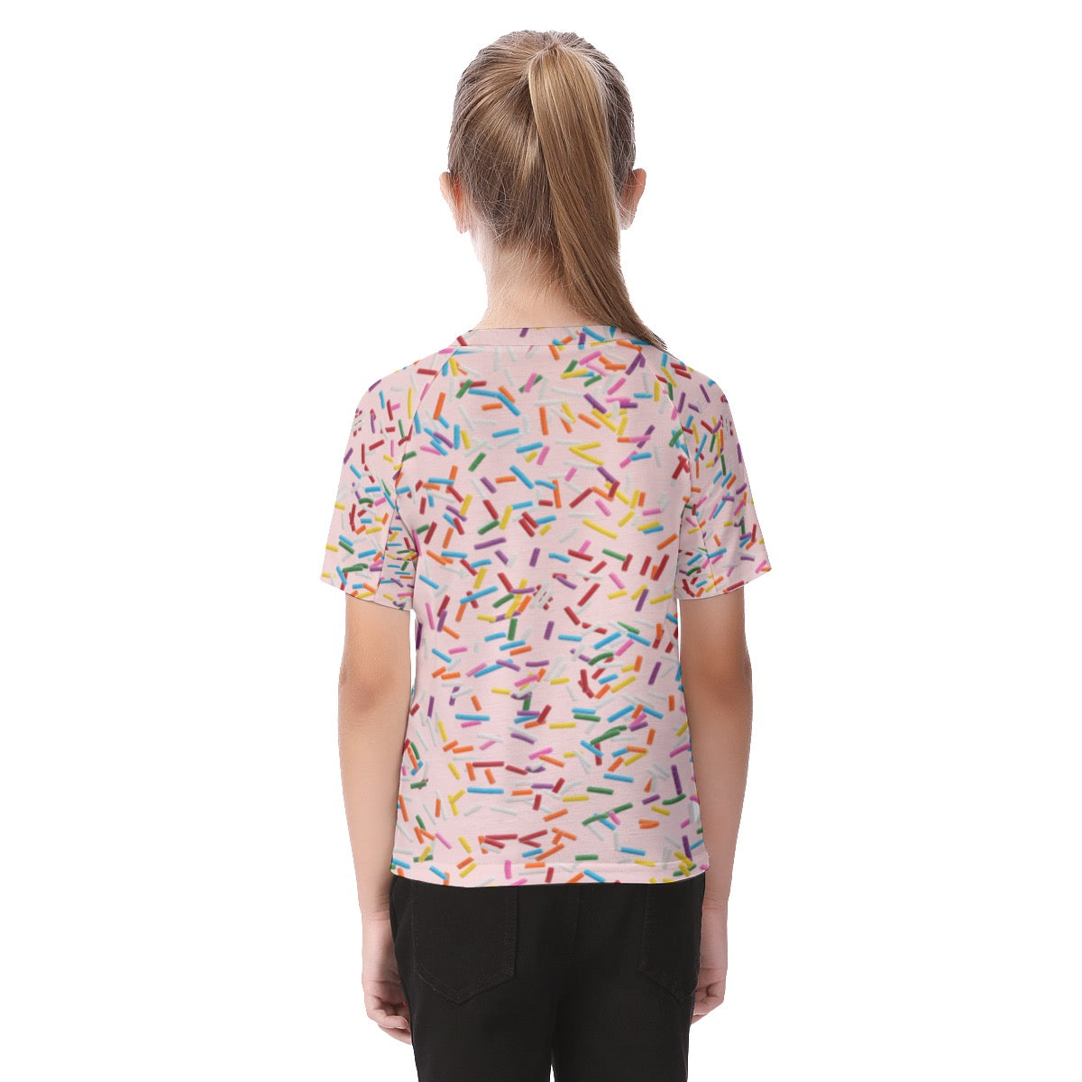 Sprinkles Pink All-Over Print Kid's Raglan Sleeve T-shirt