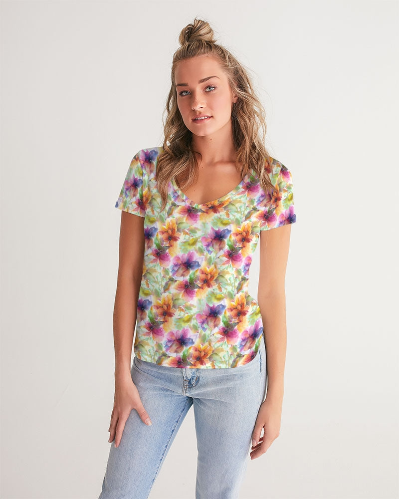 Fleur De Jardin Women's V-Neck Tee