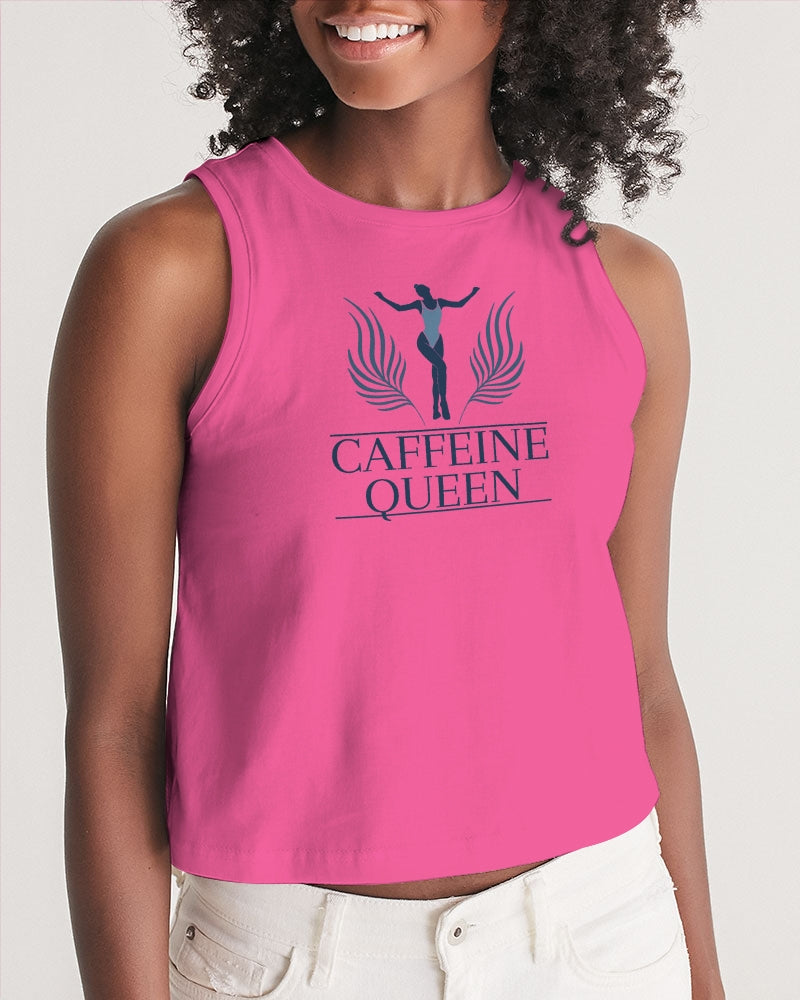 Caffeine Queen Hot Pink Women's Cropped Tank