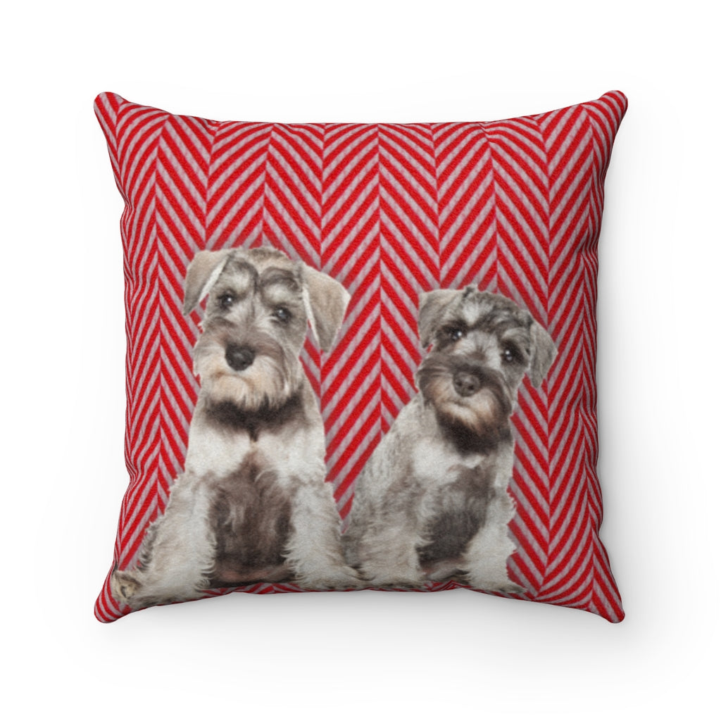 Schnauzer Love Faux Suede Square Pillow