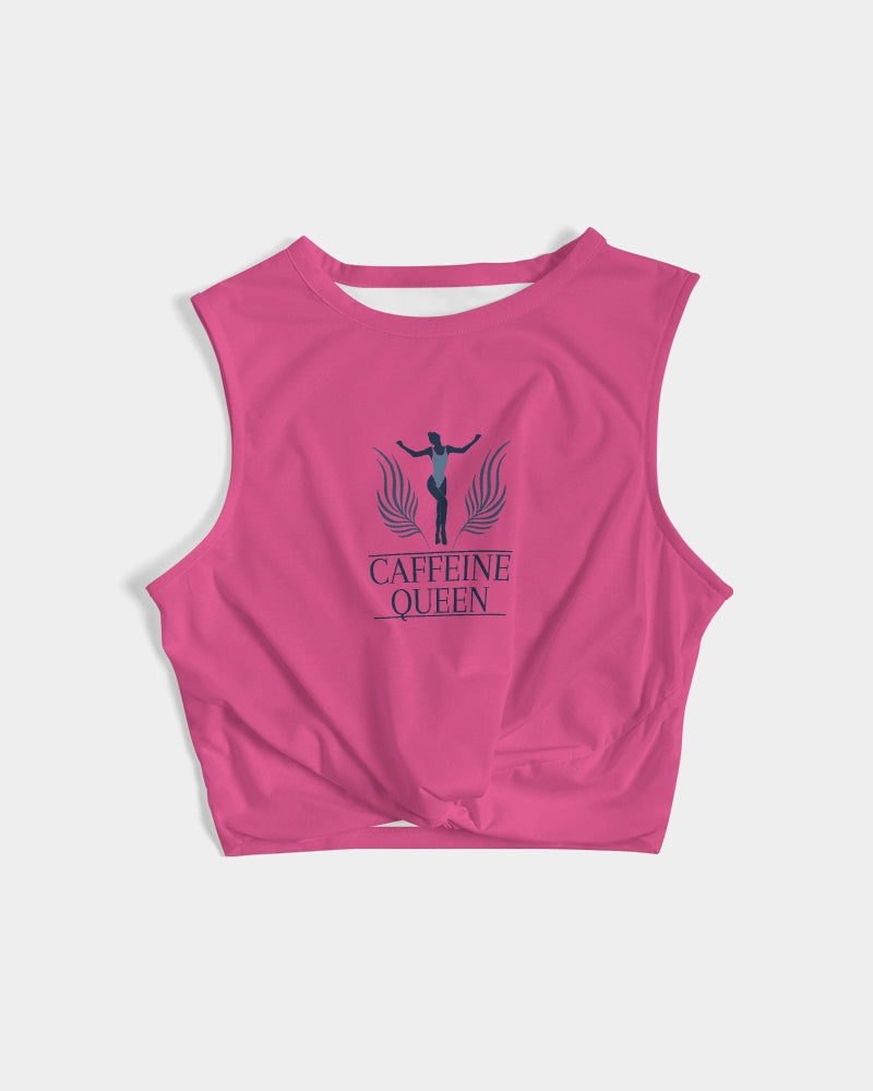 Caffeine Queen Hot Pink Women's Twist-Front Tank