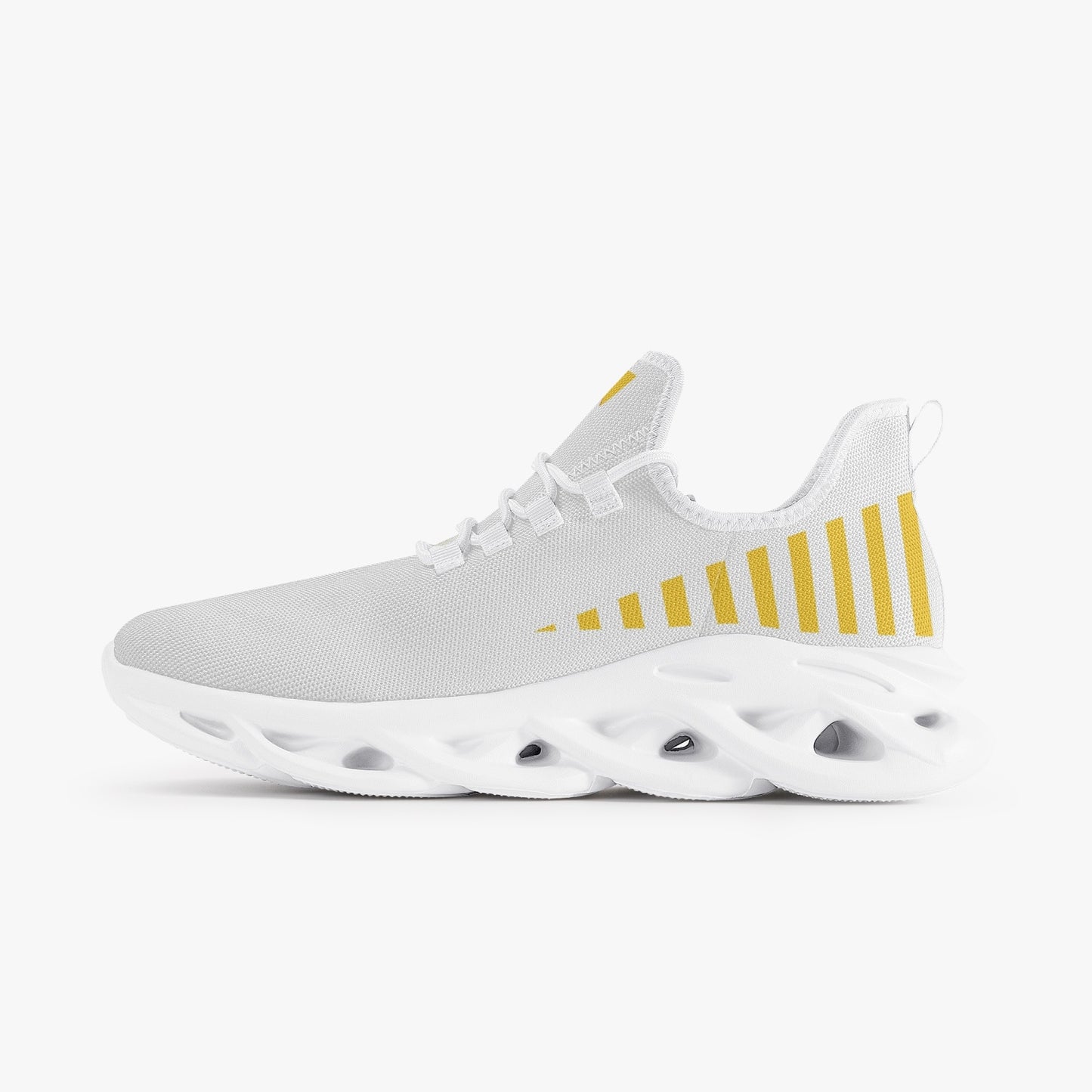 Vluxe Bounce Mesh Knit Sneakers - White/Yellow
