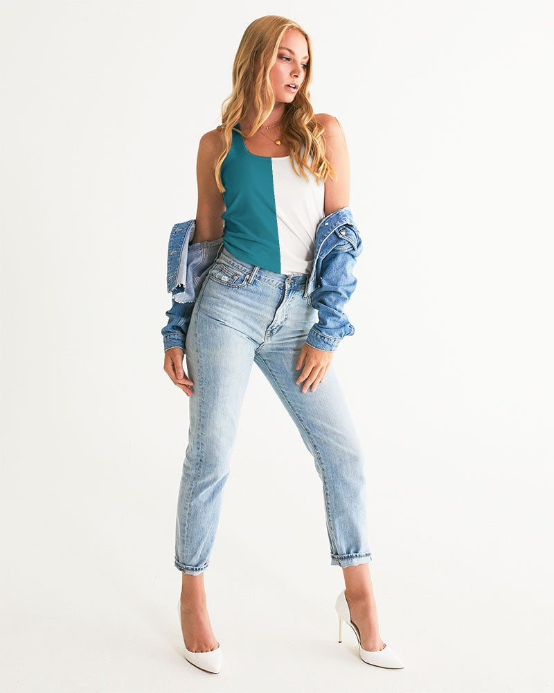 Blocks Sea Shore Blue Women's Tank