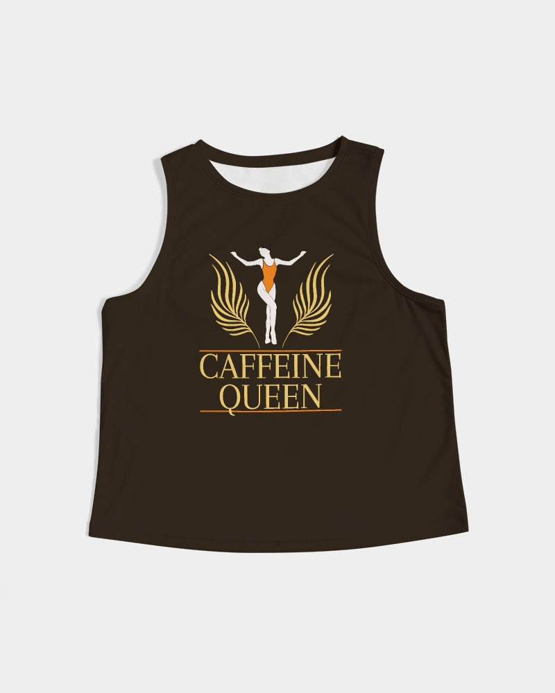 Caffeine Queen Black Women's Cropped Tank