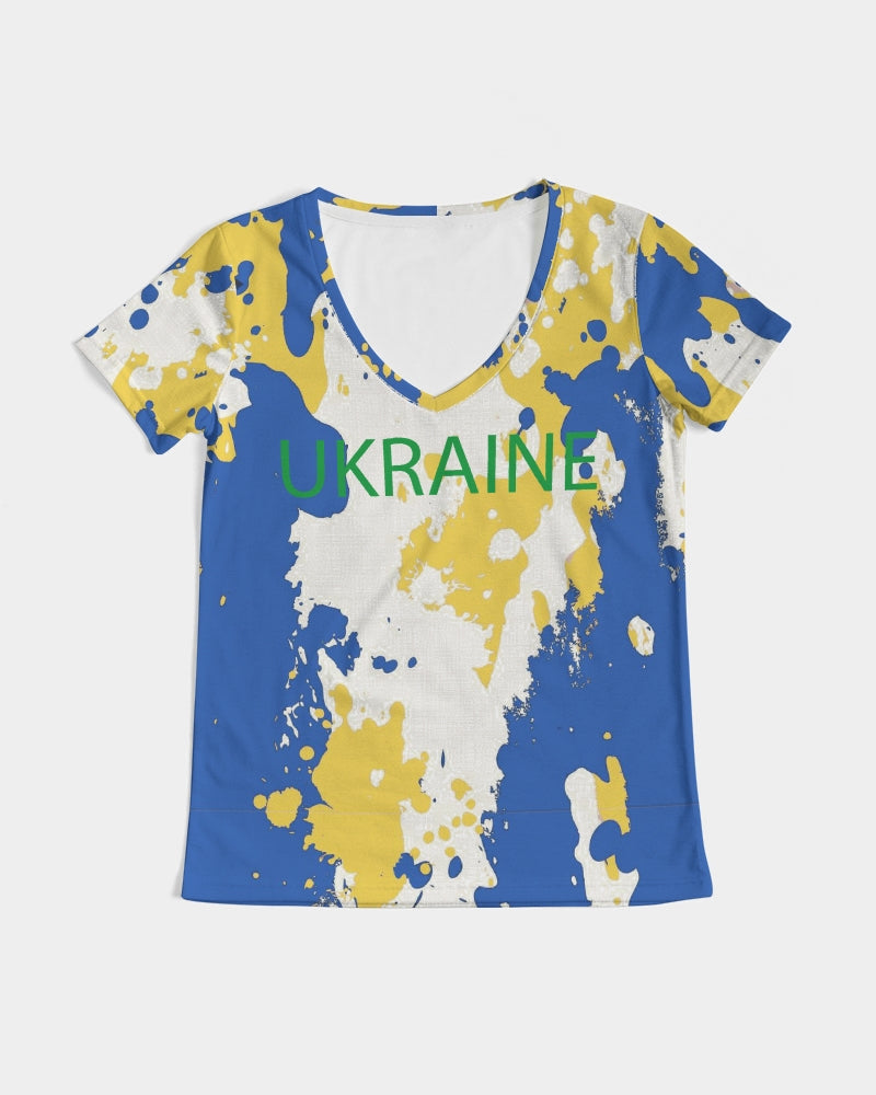 Ukrainaflage Women's V-Neck Tee