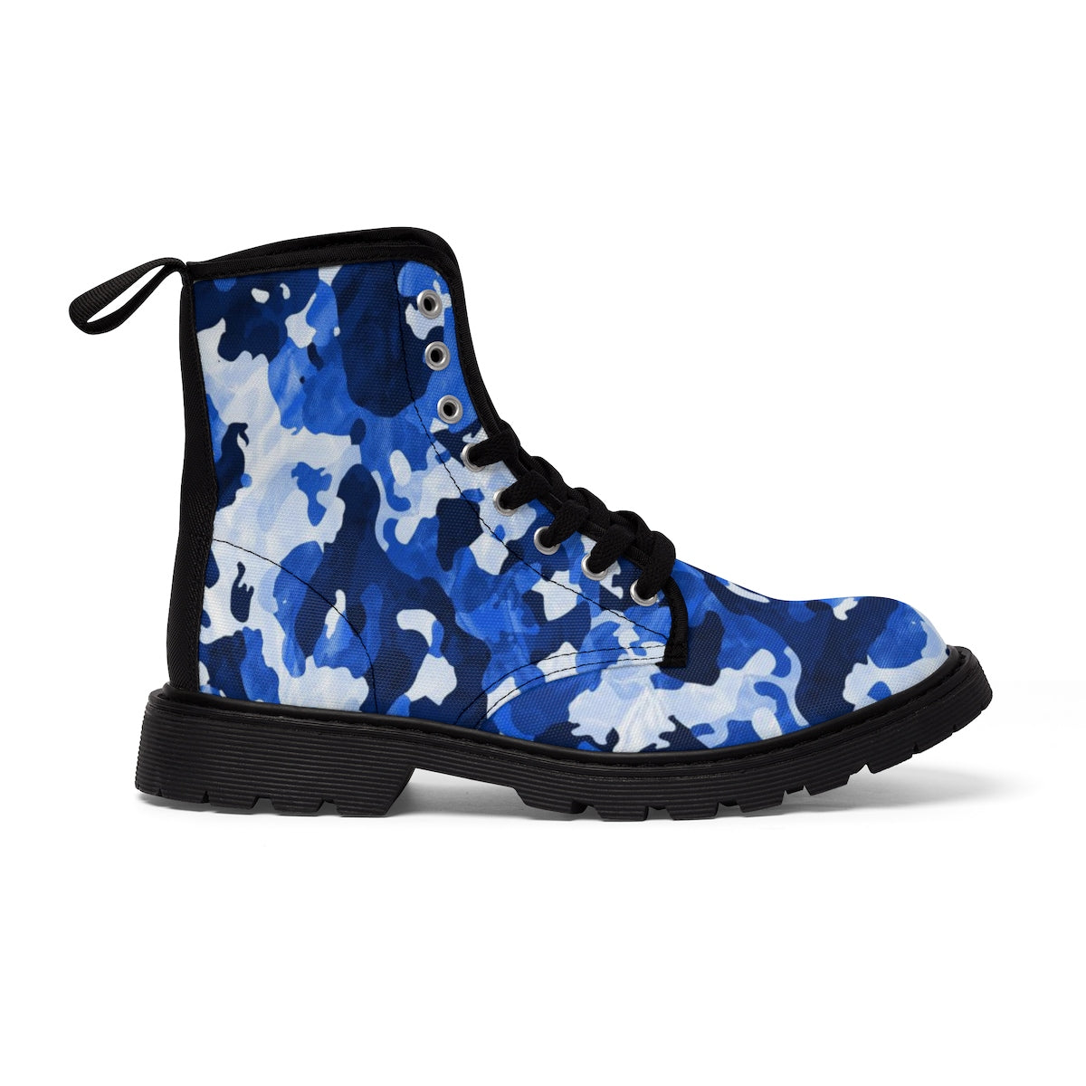 Camo Blue Men's Canvas Boots