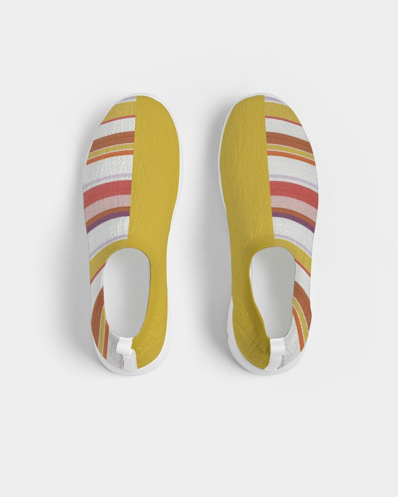Split Personality Stripe Yellow Women's Slip-On Flyknit Shoe