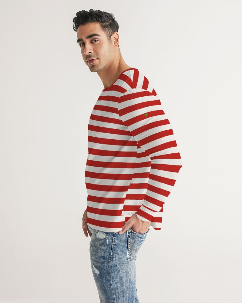 Classic Vluxe Red Stripe Men's Long Sleeve Tee