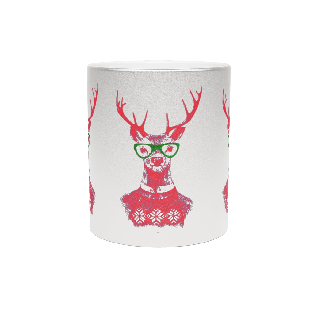 Oh Deer! Holiday Metallic Mug (Silver / Gold)