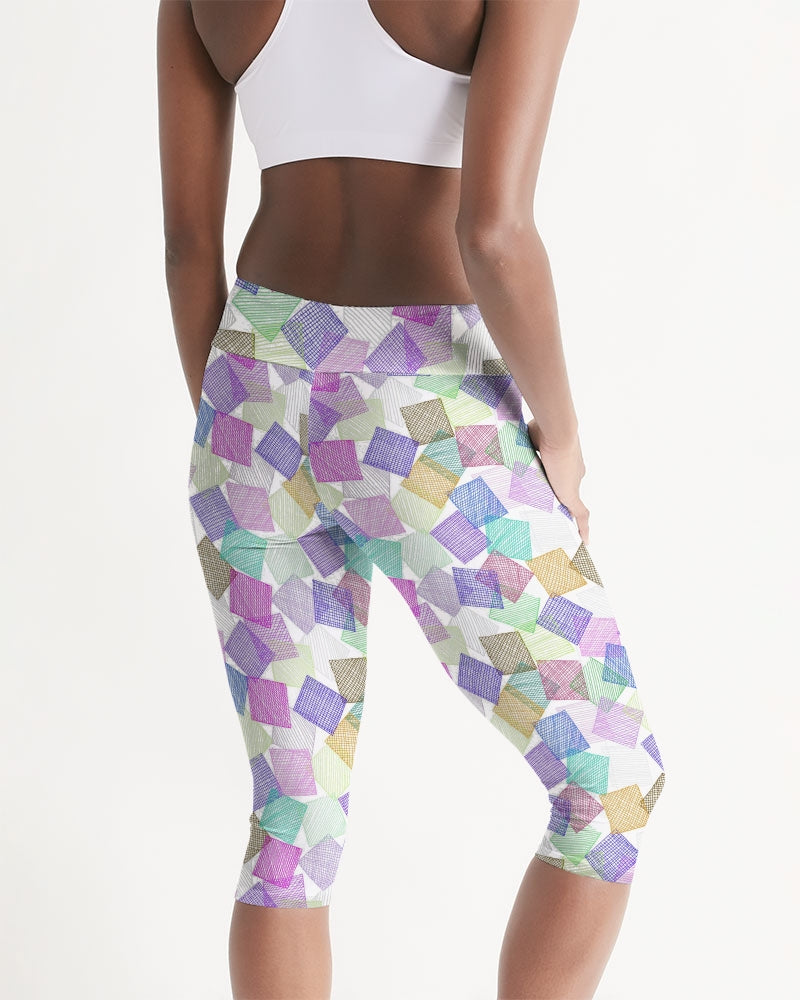 Boxes White Women's Mid-Rise Capri