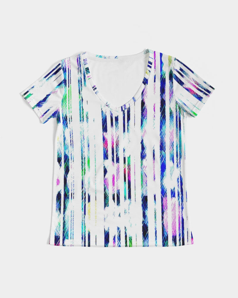 Blur The Lines Women's V-Neck Tee