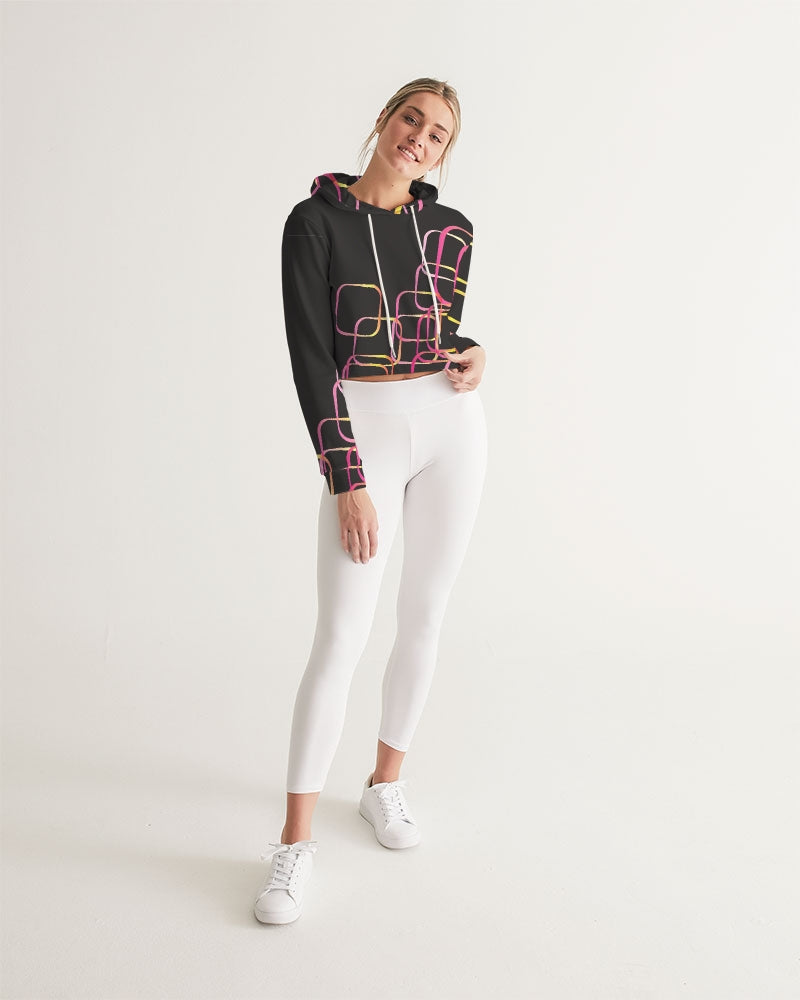 Palm Springs Soft Black Women's Cropped Hoodie