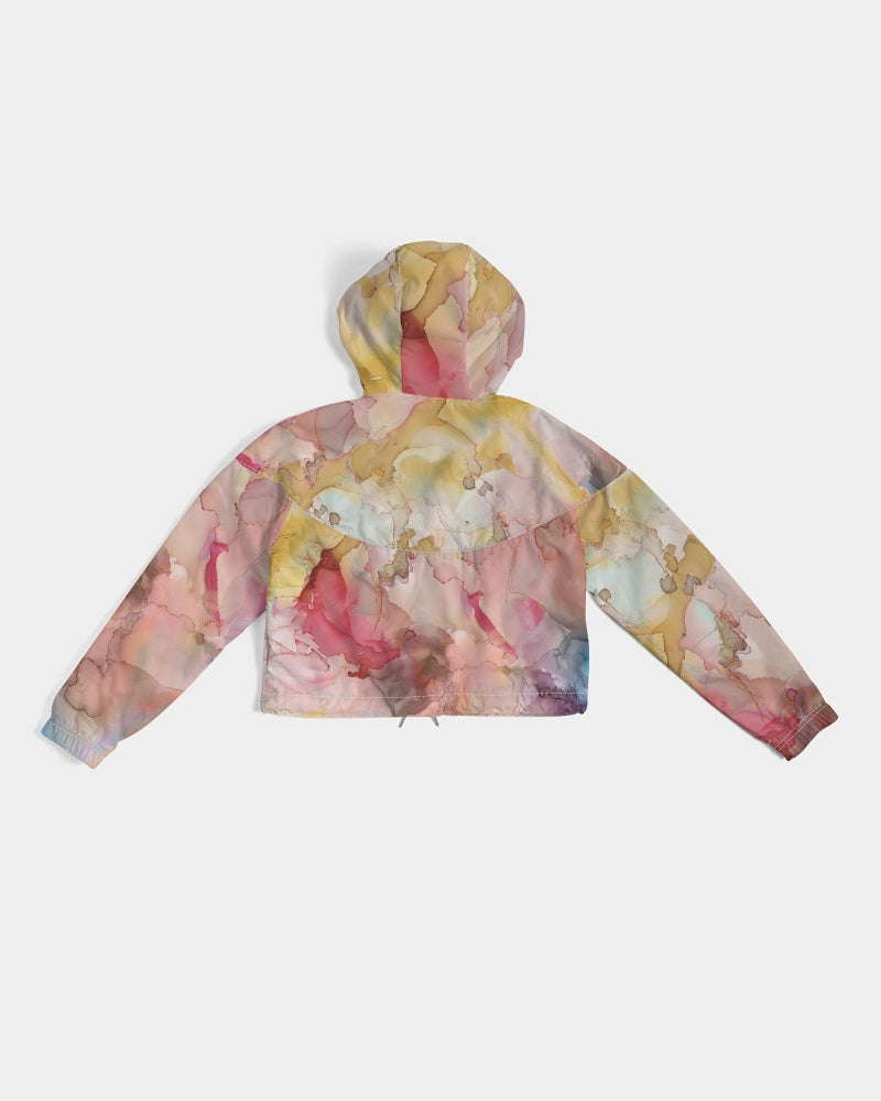Smoke Gets in Your Eyes Women's Cropped Windbreaker | Always Get Lucky