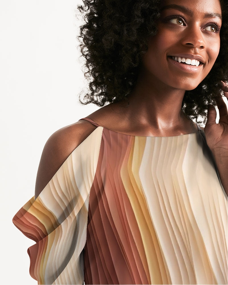 Wavy Gravy Women's Open Shoulder A-Line Dress | Always Get Lucky