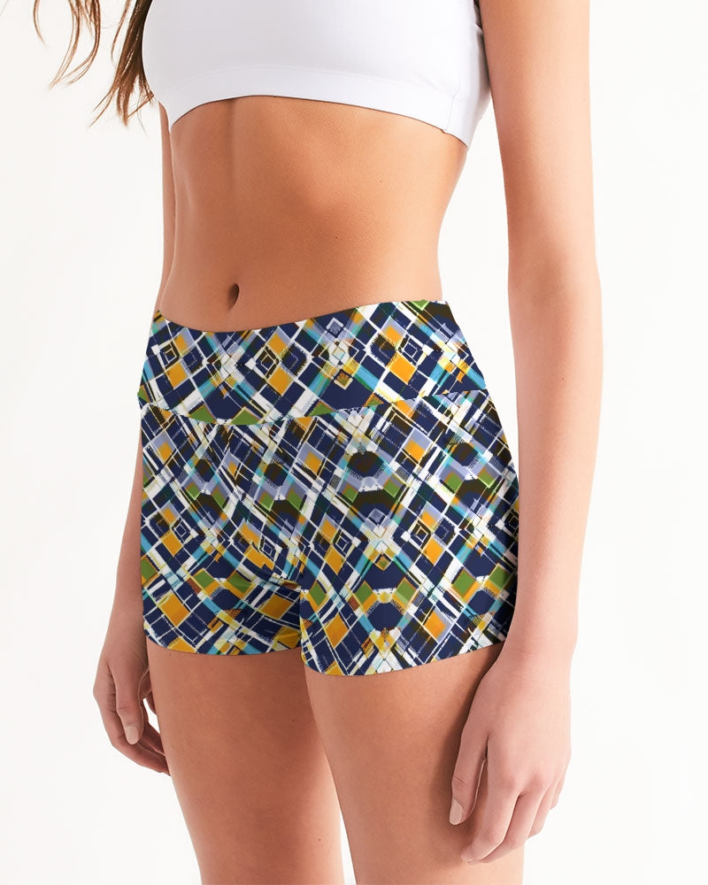 Argyle Future Women's Mid-Rise Yoga Shorts | Always Get Lucky