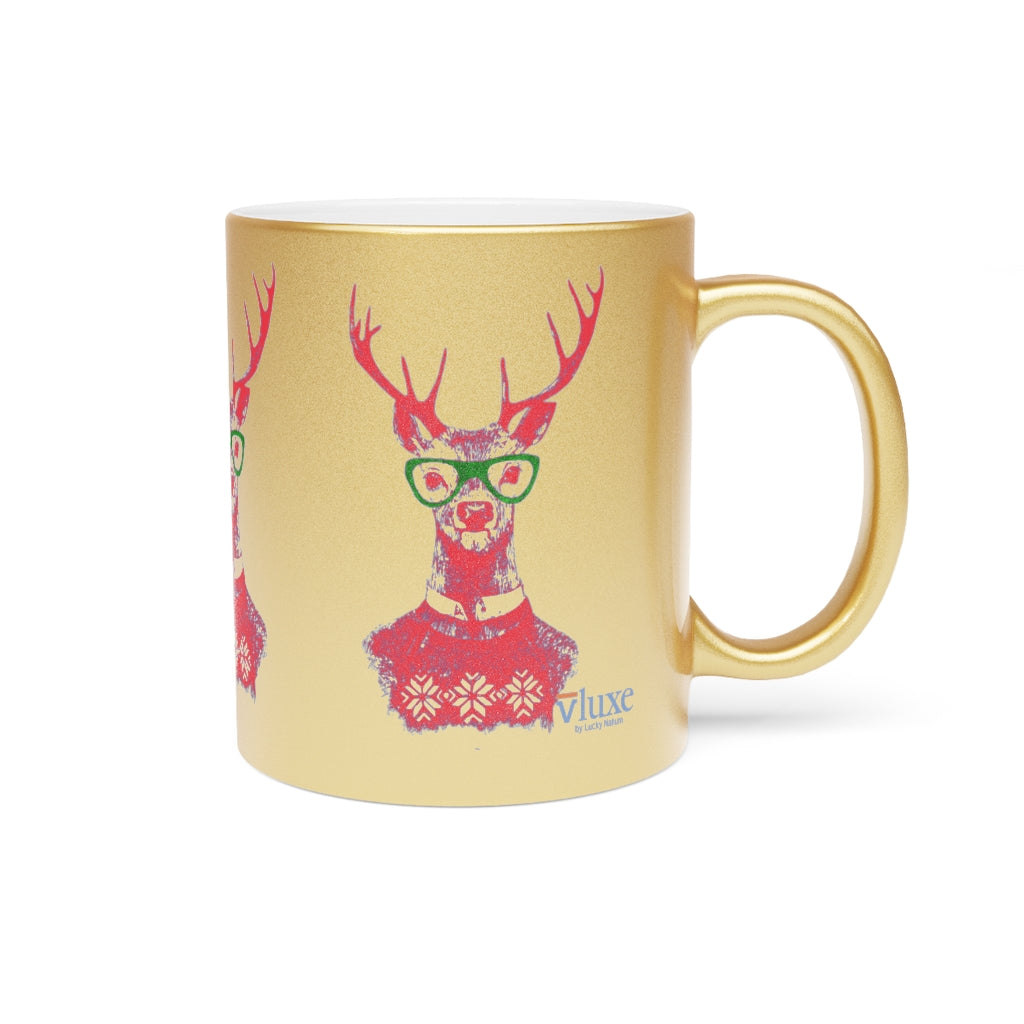 Oh Deer! Holiday Metallic Mug (Silver / Gold)