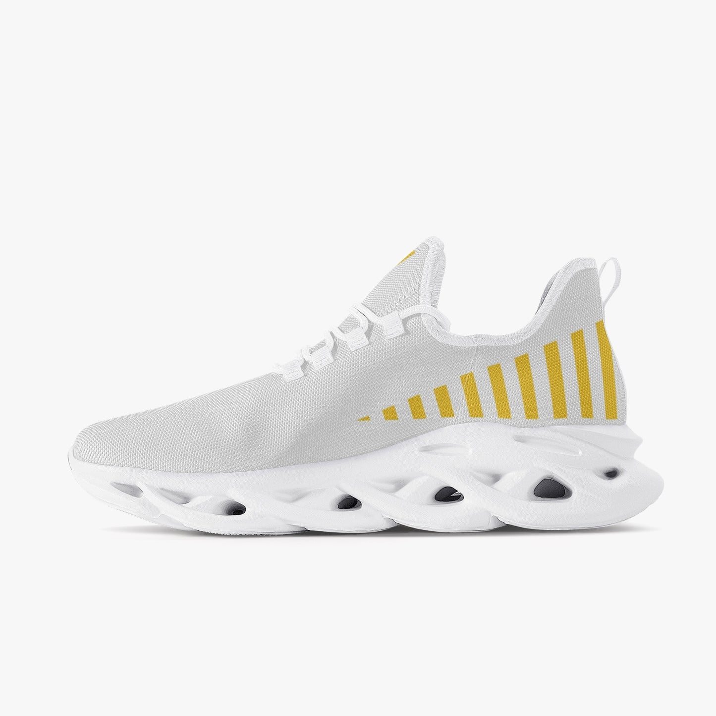 Vluxe Bounce Mesh Knit Sneakers - White/Yellow