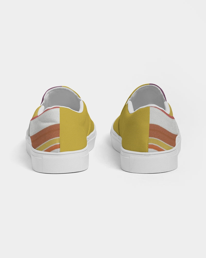 Split Personality Stripe Yellow Women's Slip-On Canvas Shoe