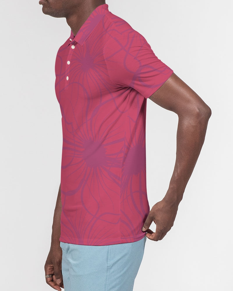 Overblown Fire Men's Slim Fit Short Sleeve Polo