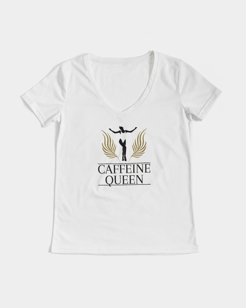 Caffeine Queen Cloud Women's V-Neck Tee