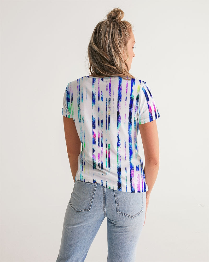 Blur The Lines Women's V-Neck Tee