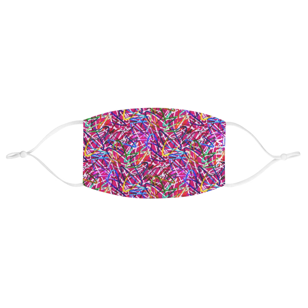 Artful Confusion Red Double Layer Fabric Face Mask from Vluxe by Lucky Nahum