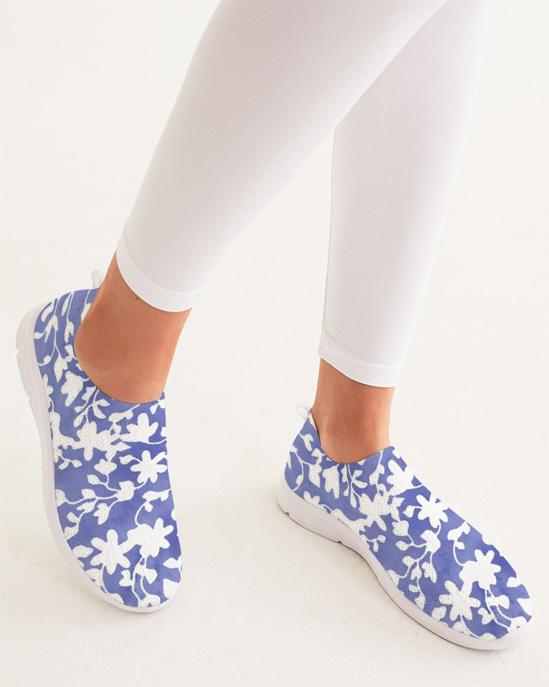 Camo Flower Sky Women's Slip-On Flyknit Shoe