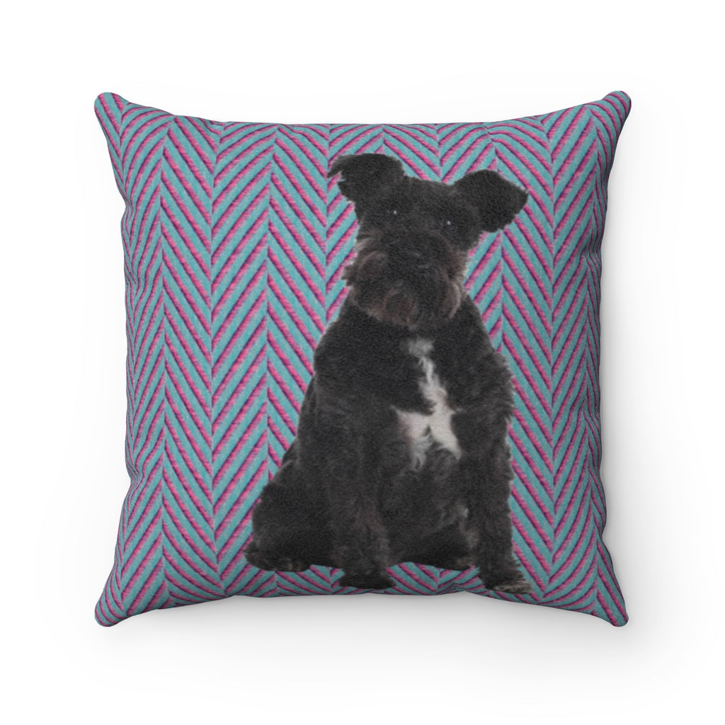 Schnauzer Faux Suede Square Pillow