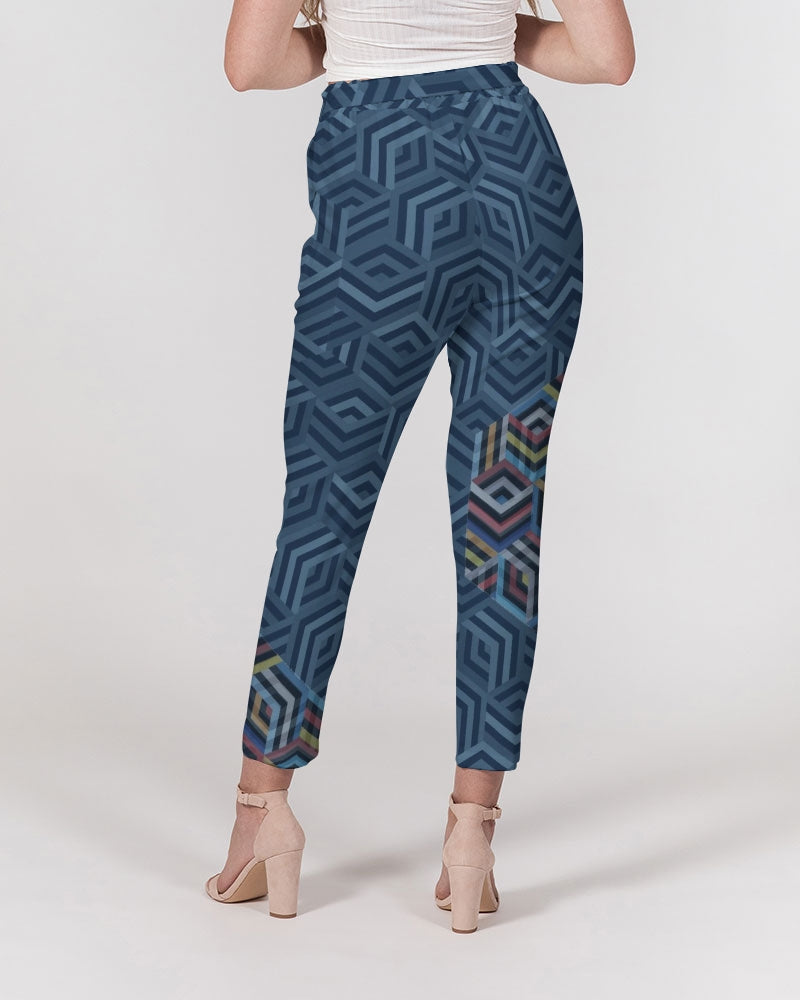 Hexagonic Women's Belted Tapered Pants |Always Get Lucky