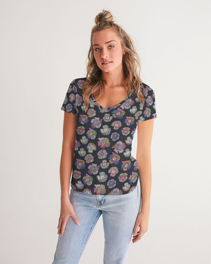 Blooming Women's V-Neck Tee