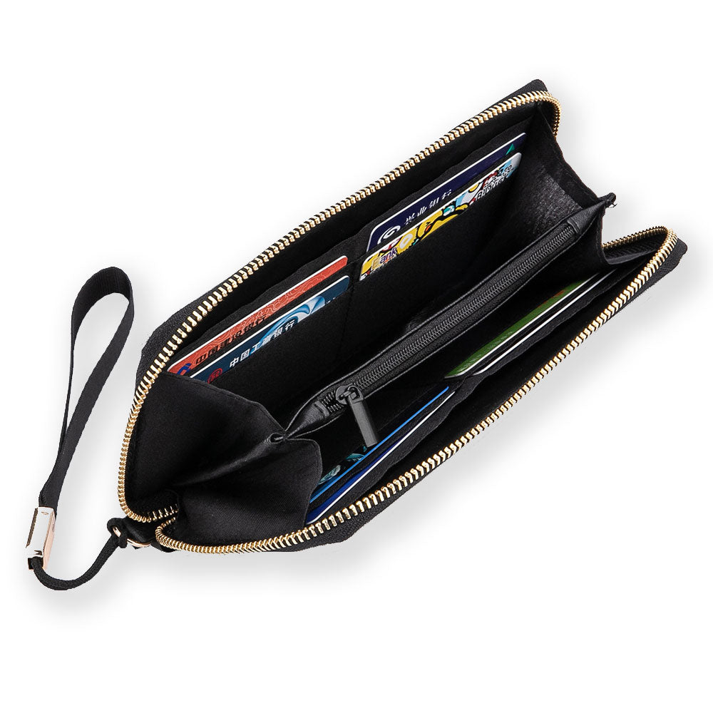 Italian Restaurant Wallet with Credit Card Holders Money Organizer Zipper Purse Wristlet Handbag