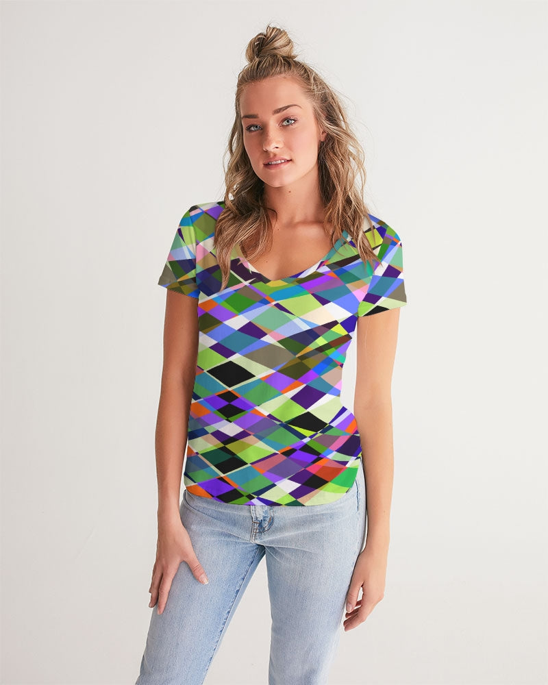 Oslo Multi Color Women's V-Neck Tee