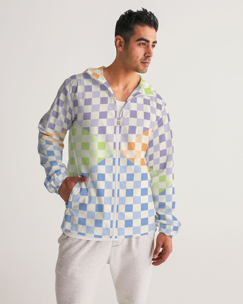 Criss Cross Check Multi Men's Windbreaker | Always Get Lucky